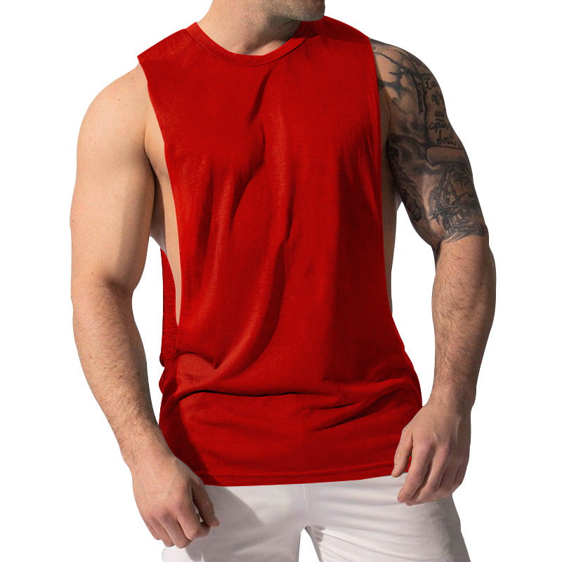 Herren nan Muskelshirt med ekstra dybe armåbninger og åndbart bomuldsblanding Skovae