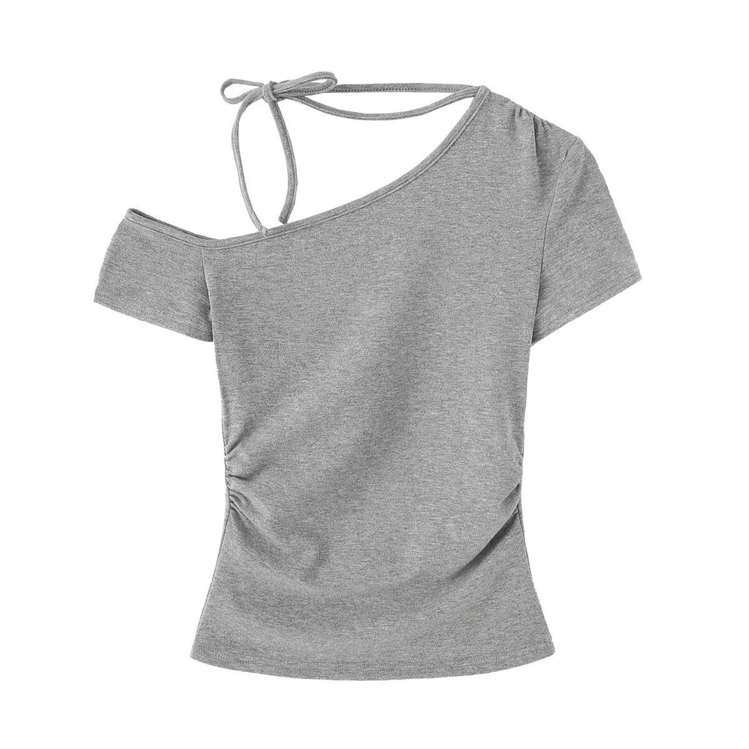 Dame Off-Shoulder top med knude dekoreret design og elegant skæring Stilla