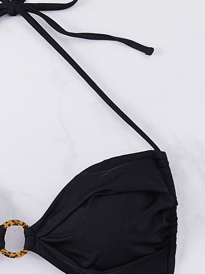 Dame bikini sæt med elegant ringdetalje og justerbare stropper Stilla