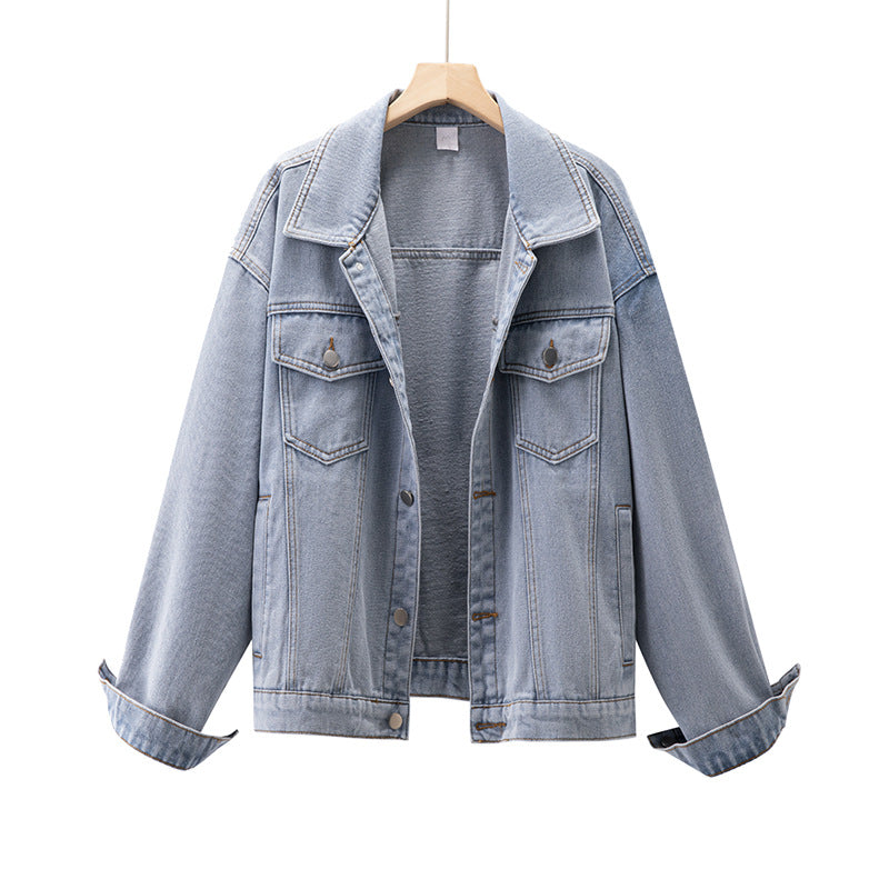 Kvinders afslappede denimjakke i moderne oversized snit med brystlommer Stilla