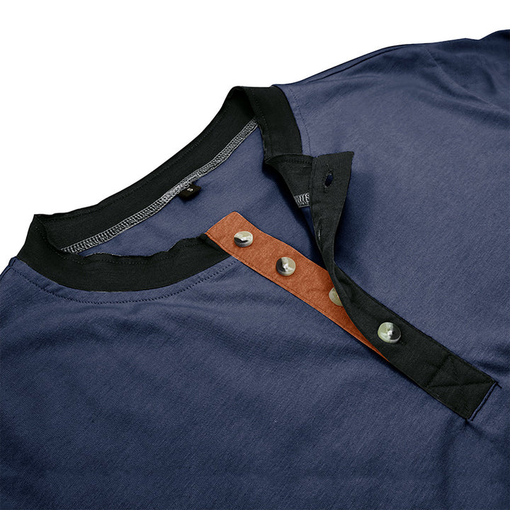Herrer Korte ærmer Henley-shirt med struktureret krave Stilla