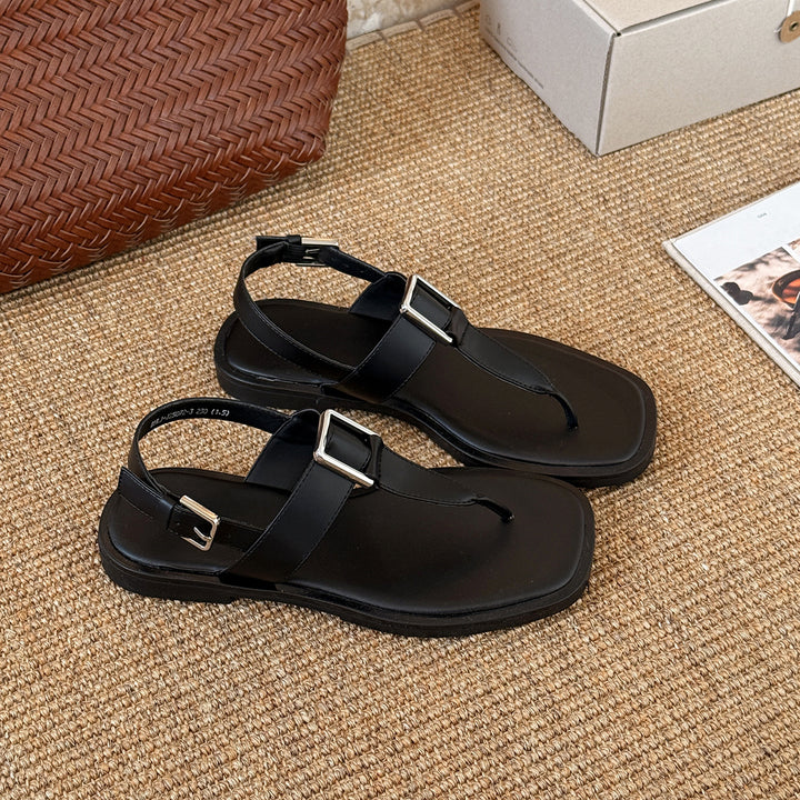 Femme justerbare tæerafskilt sandaler med spænde ankelrem Stilla