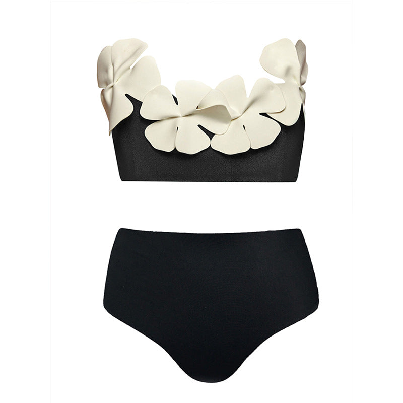 Dame bikini sæt med florale accenter og høj linning Stilla
