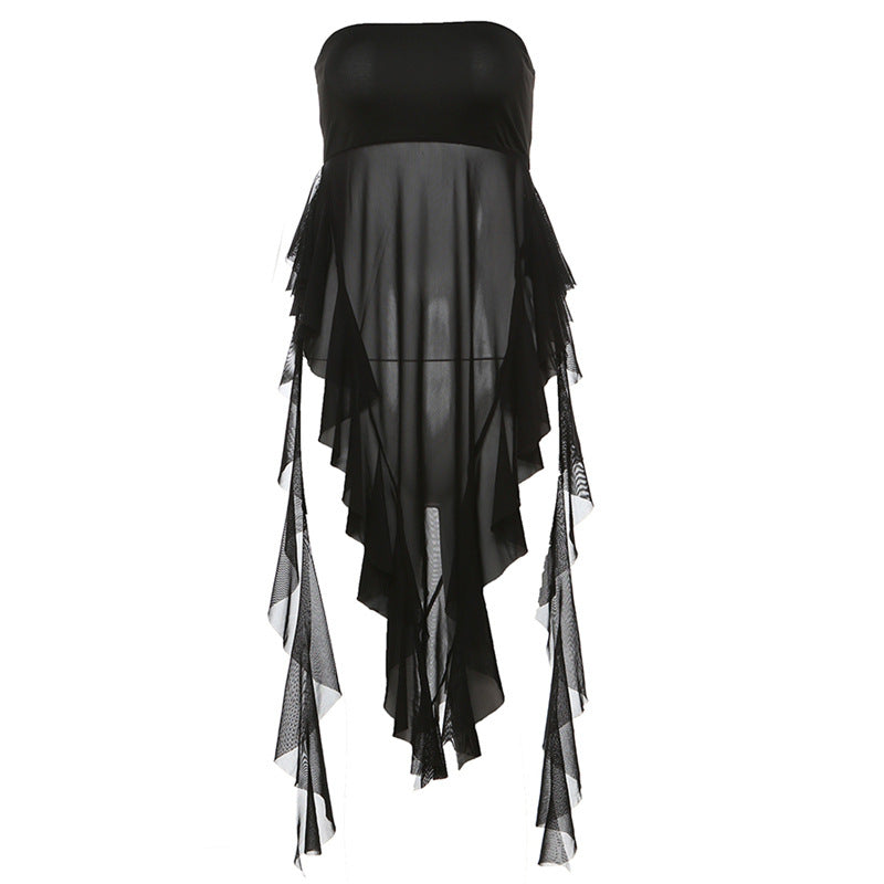 Dame Off-Shoulder Maxikjole med voluminøse Ruffles-detaljer Stilla
