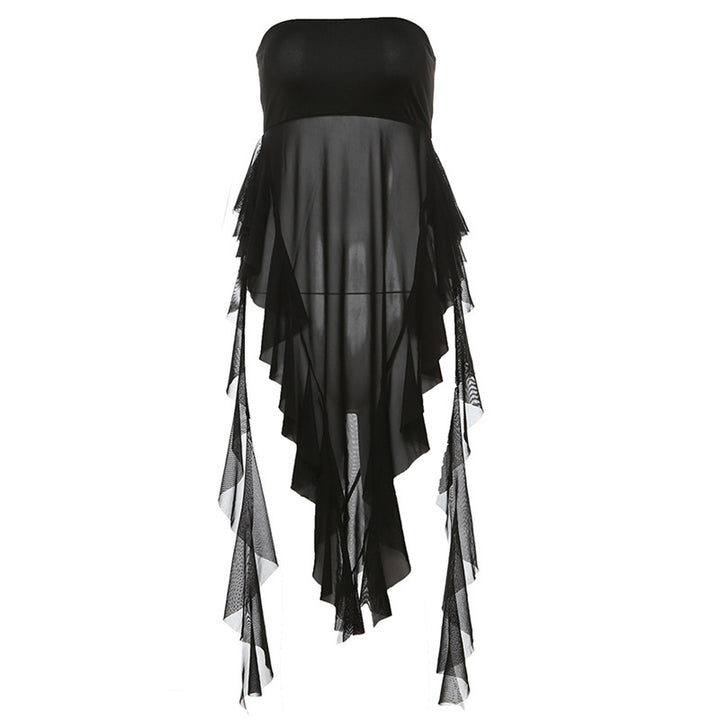 Dame Off-Shoulder Maxikjole med voluminøse Ruffles-detaljer Stilla