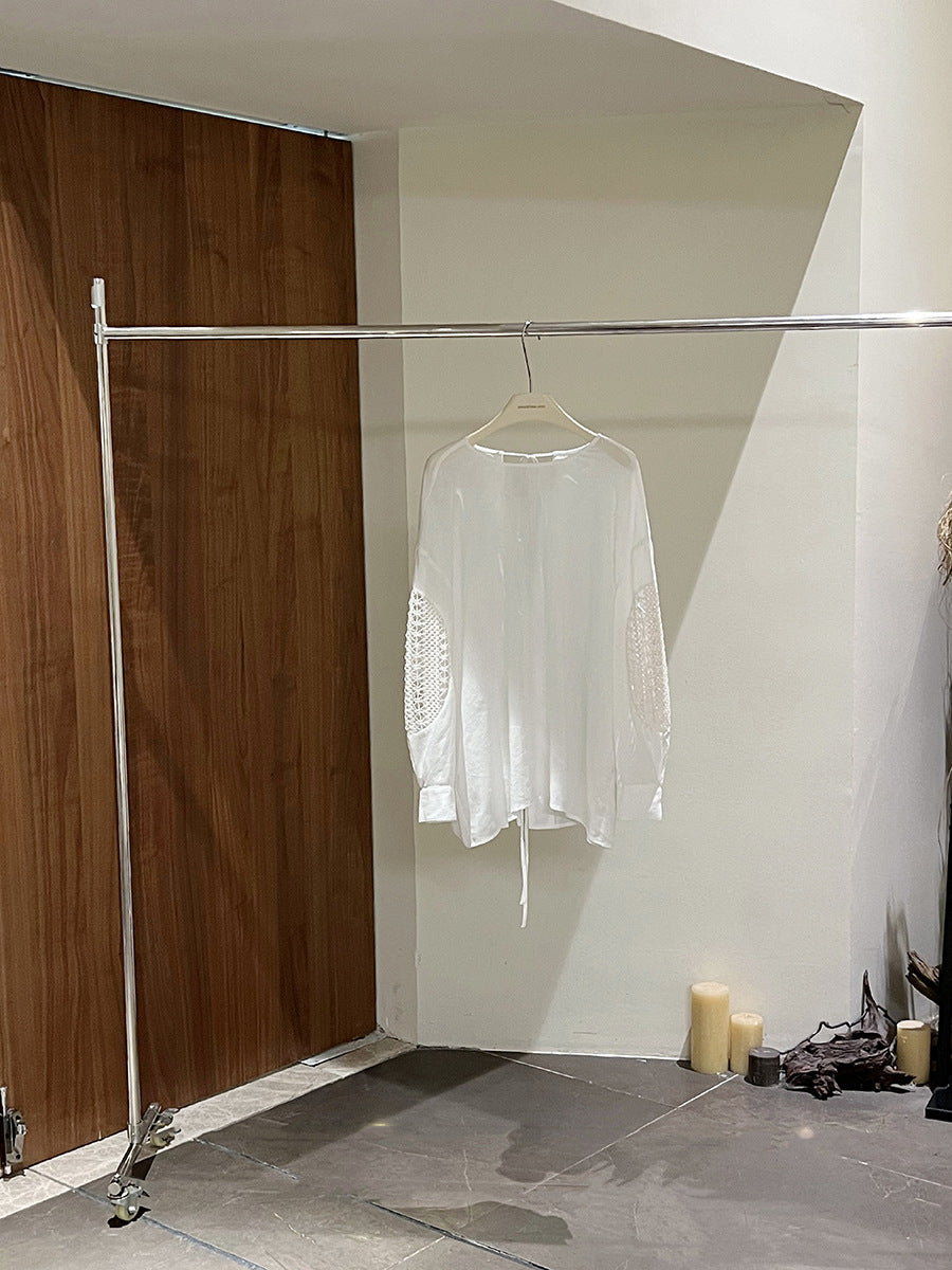 Dame elegant top med fine broderier og løse ærmer Stilla