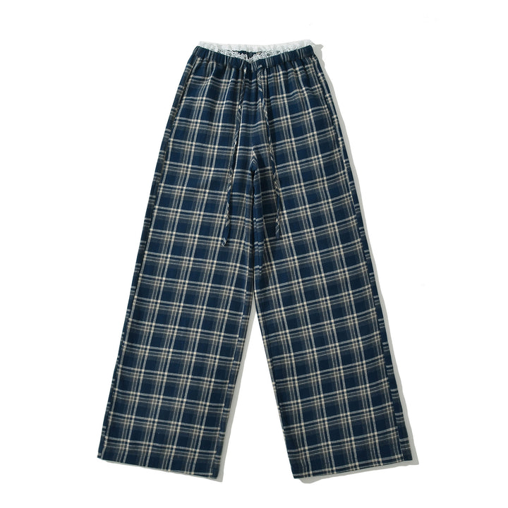 Dame pyjamabukser med afslappet ternede mønster og elastisk talje Stilla