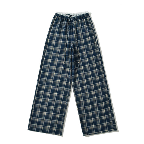 Dame pyjamabukser med afslappet ternede mønster og elastisk talje Stilla