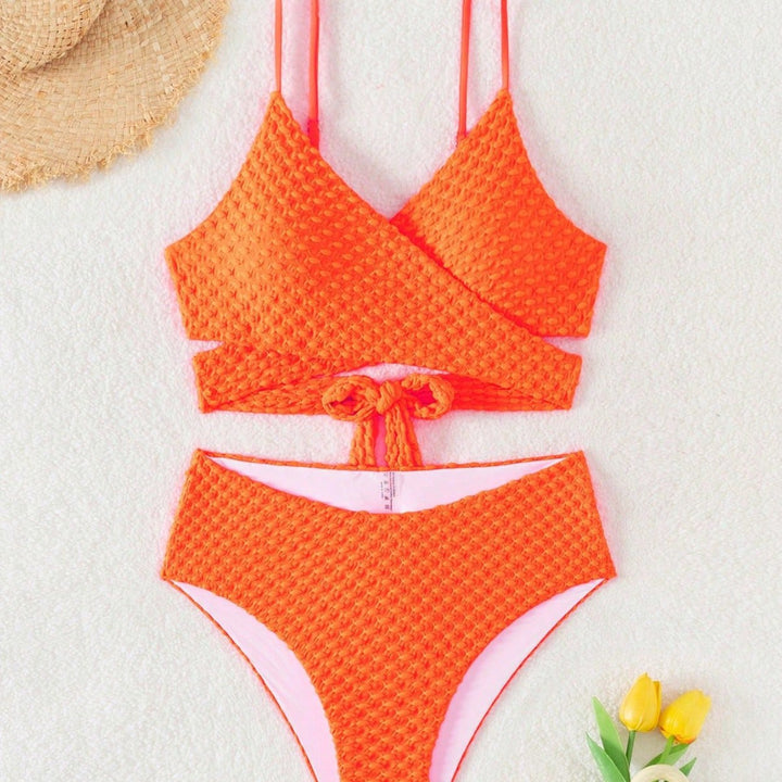 Dame Højtaljet Bikini med moderne Vige Design Skovae