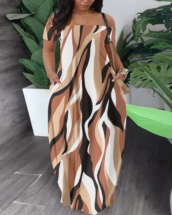 Dame maxikjole med elegant snit og trendy mønster Stilla