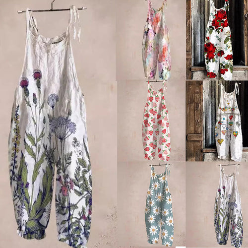 Dame Kunstnerisk Tryk Overall Jumpsuit Stilla