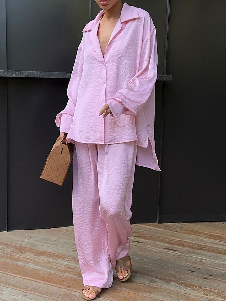 Dame afslappet loungewear-sæt med løs pasform og elegant look Stilla