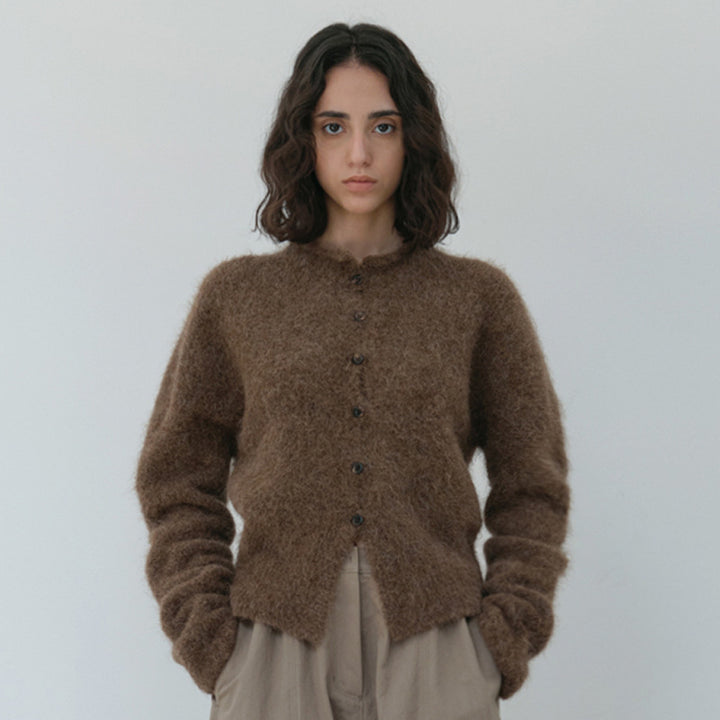 Dame blød og hyggelig strik cardigan i mohair-blanding Stilla