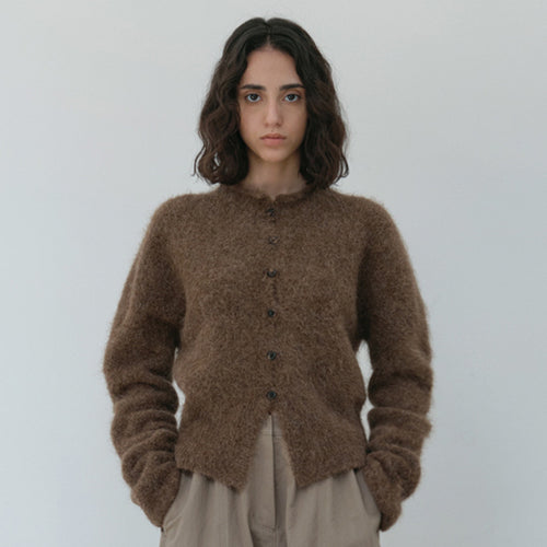 Dame blød og hyggelig strik cardigan i mohair-blanding Stilla