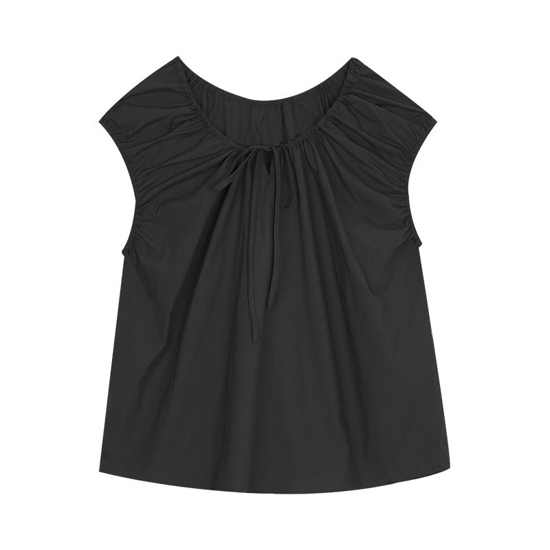 Dame elegant bluse med draperinger Stilla