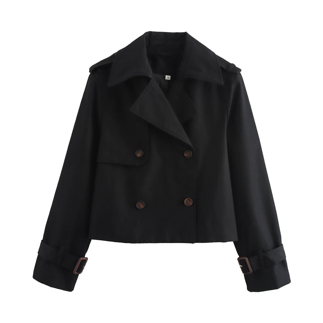 Dame moderne cropped trenchjakke Stilla