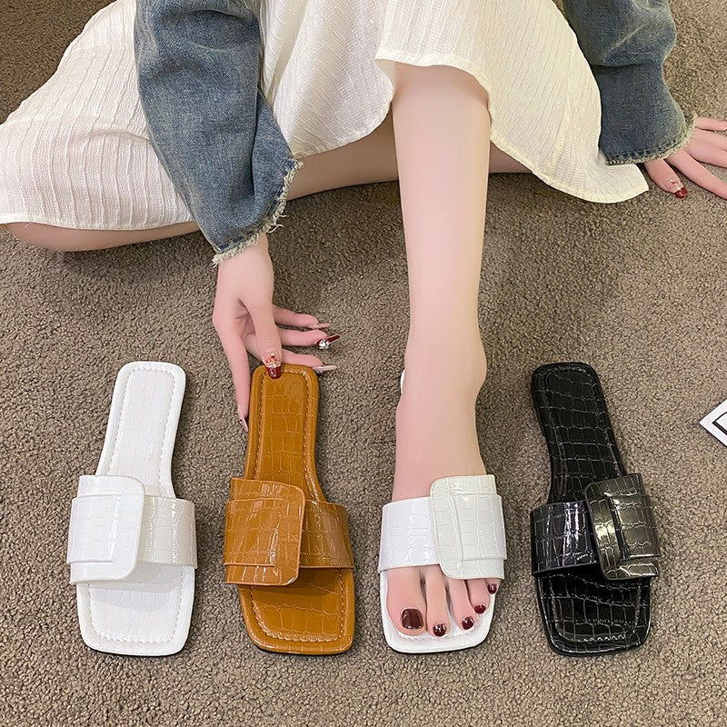 Damer Åbne Clogs med moderne Krokodille-design og komfortabelt Sål Stilla