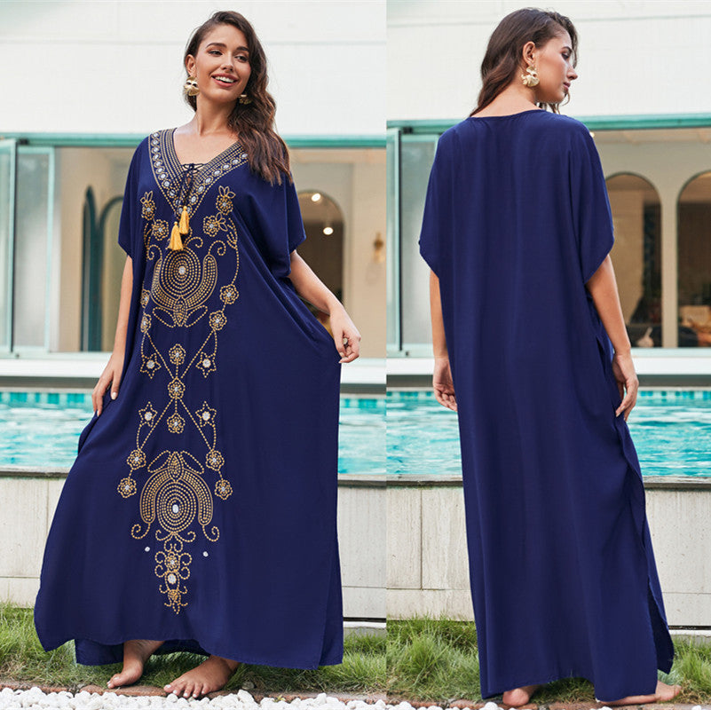 Damer Elegant Kaftan med kunstneriske Applikationer Stilla