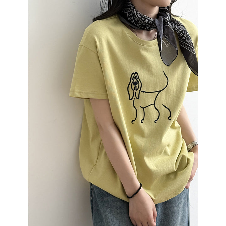 Dame T-shirt med unikt dyreprint Stilla