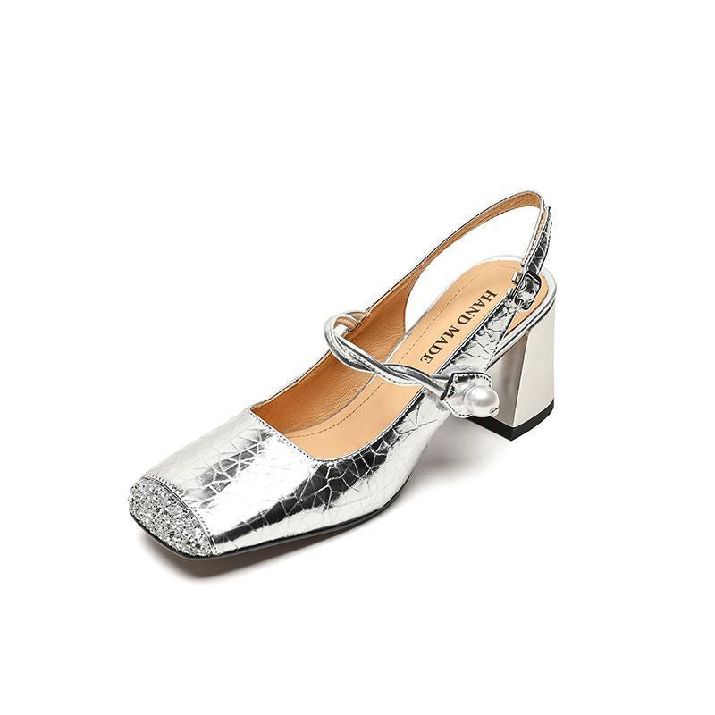 Kvinder Elegante Slip-on høje hæle med perledetalje Stilla