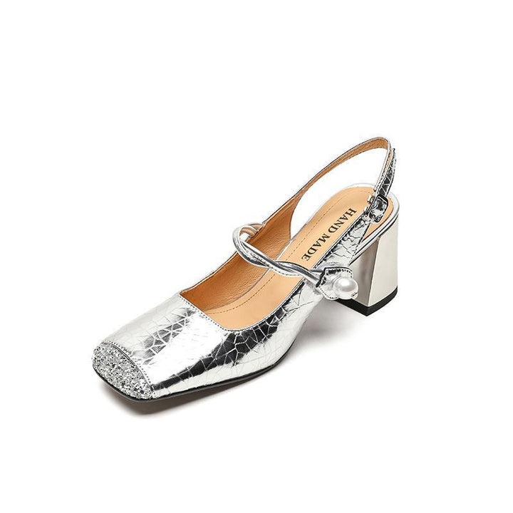 Kvinder Elegante Slip-on høje hæle med perledetalje Stilla