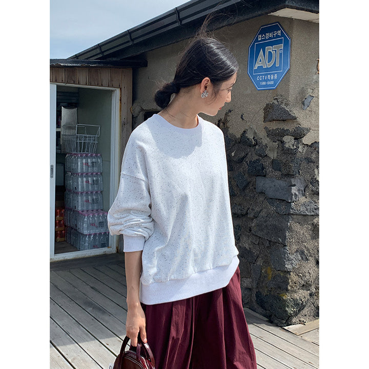 Damer afslappet sweatshirt med fin struktur og blødt indvendigt foer Stilla