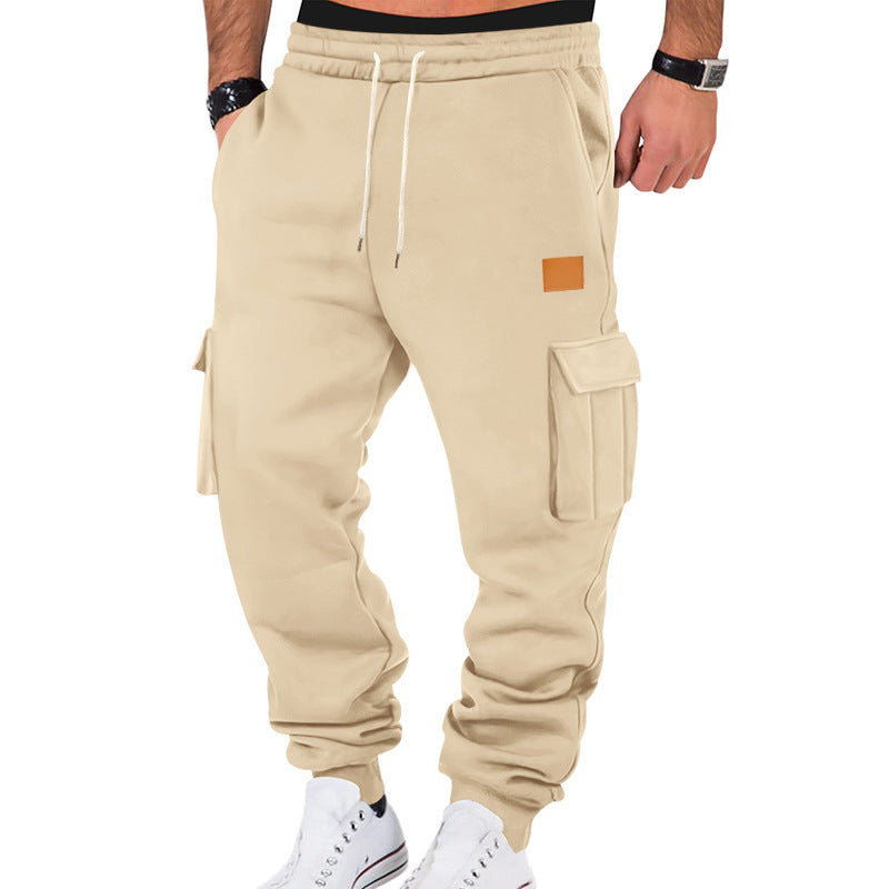 Herren nan urban Cargo-Jogger med blødt sweatstof, elastisk talje, snoretræk og påsyede klaplommer Skovae
