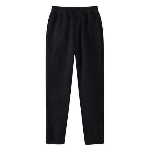 Herrer nan lige Sweatpants lavet af meleret bomuldsblanding med elastisk linning snoretræk og sidelommer Skovae