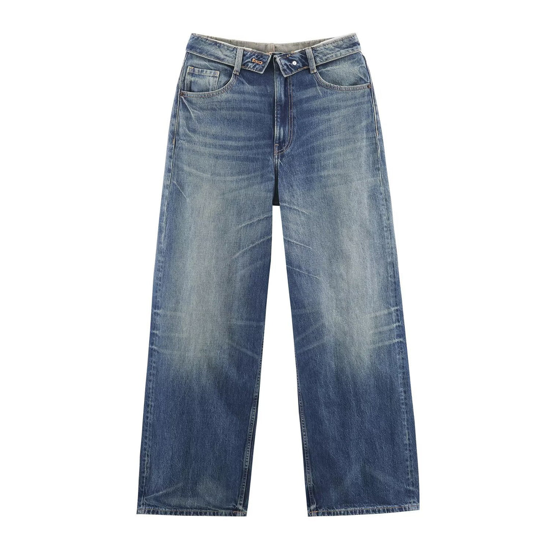Dame højkvalitets Destroyed Jeans i en afslappet Baggy-stil med moderne accenter Skovae