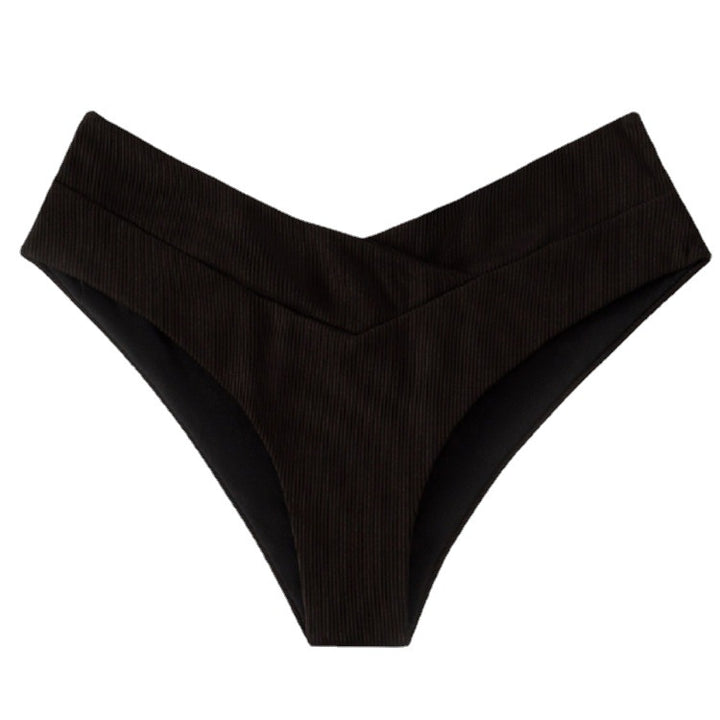 Dame High-Waist Bikiniunderdel med elegant V-udskæring Skovae