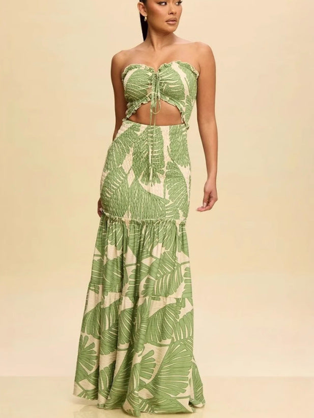 Femme Cut-Out Strapless Maxikjole Stilla