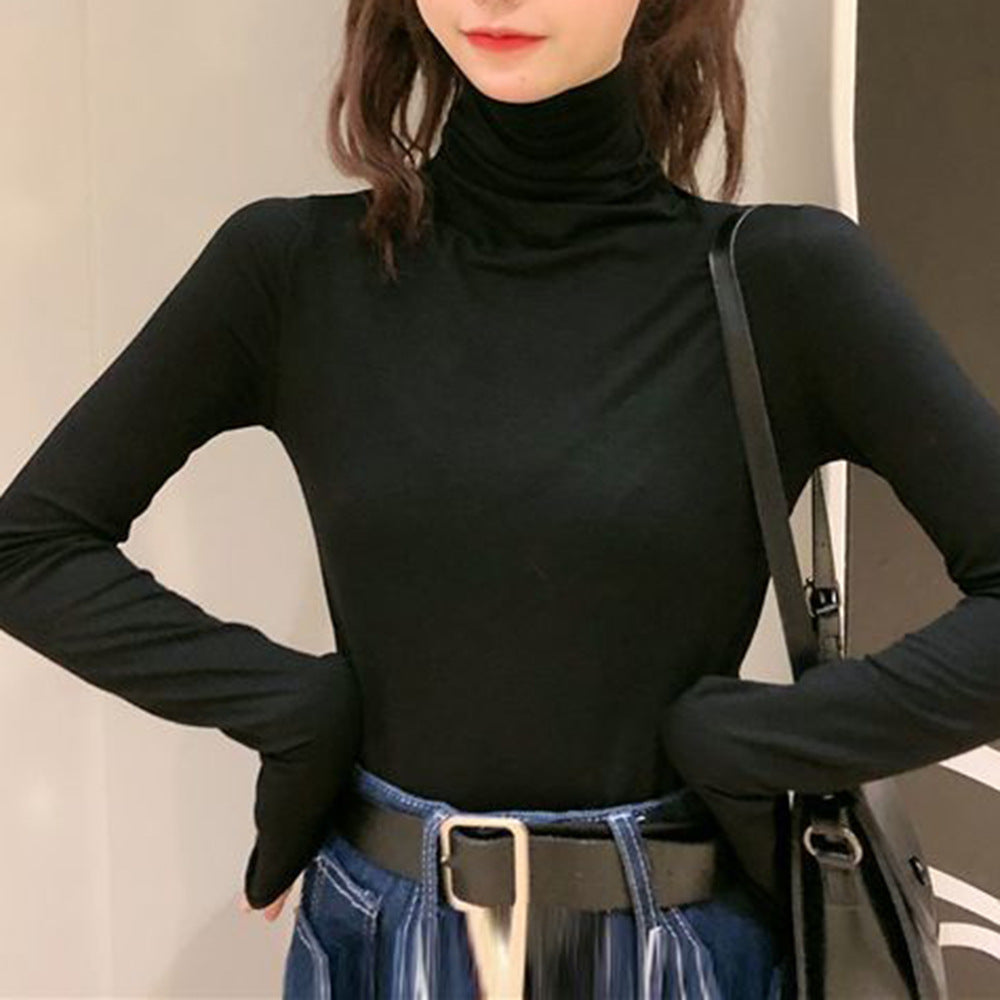 Kvinder Langærmet Turtleneck Top Stilla