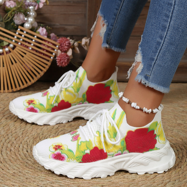 Dame Åndbar Sneakers med blomsterdesign og skridsikker sål Stilla