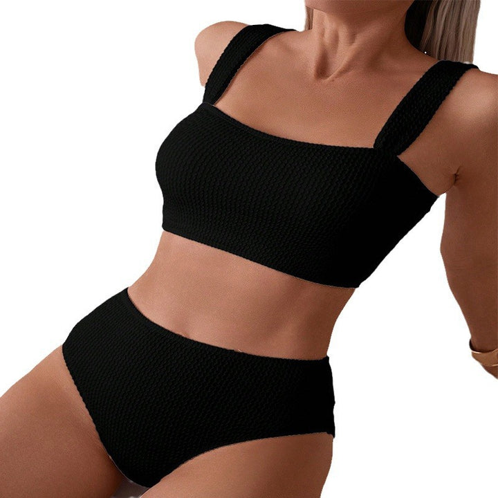 Dame Højtaljet Bikini-sæt med sporty design Skovae