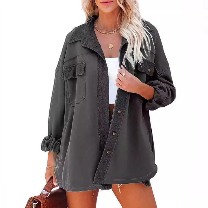 Kvinders casual oversized skjortejakke med praktiske lommer og moderne snit Stilla