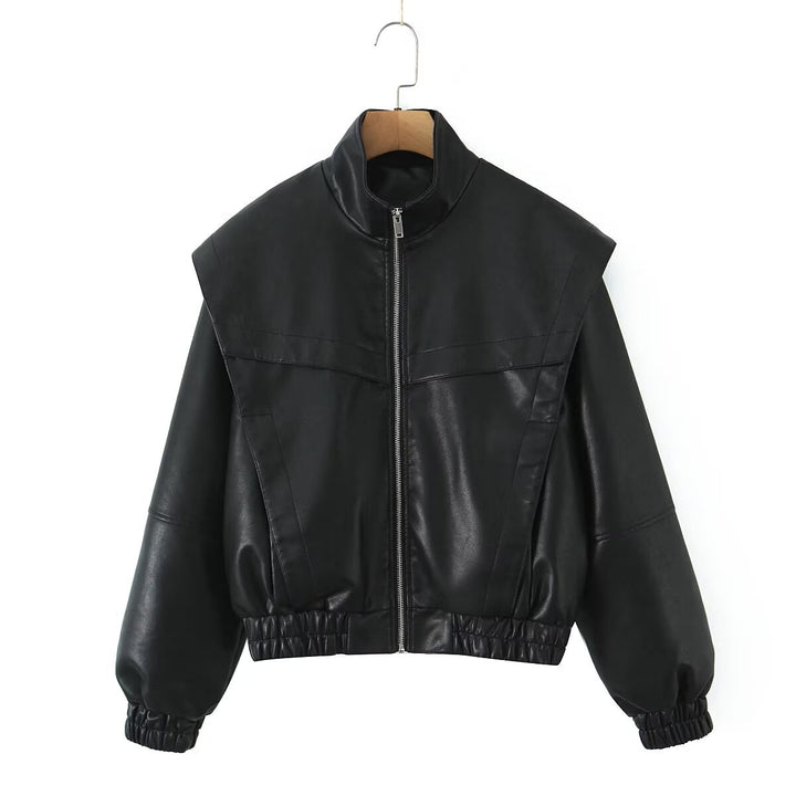 Kvinders fashionable bikerjakke med elastiske manchetter Stilla