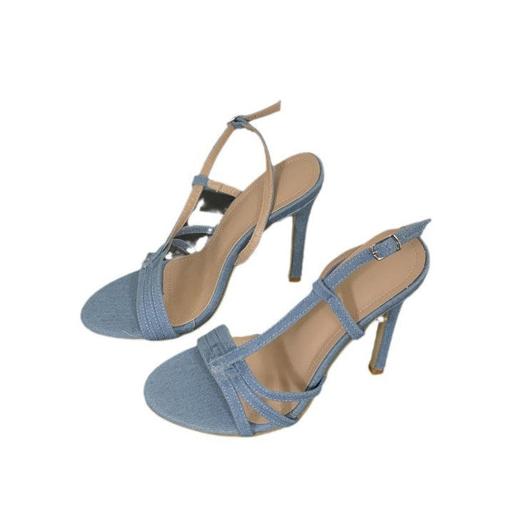Dame højhælede sandaler med funklende stropper og elegant design Stilla