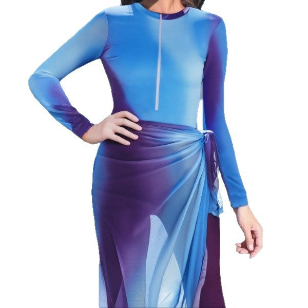 Dame modischer UV-beskyttende surfsuit med vikledetalje Skovae