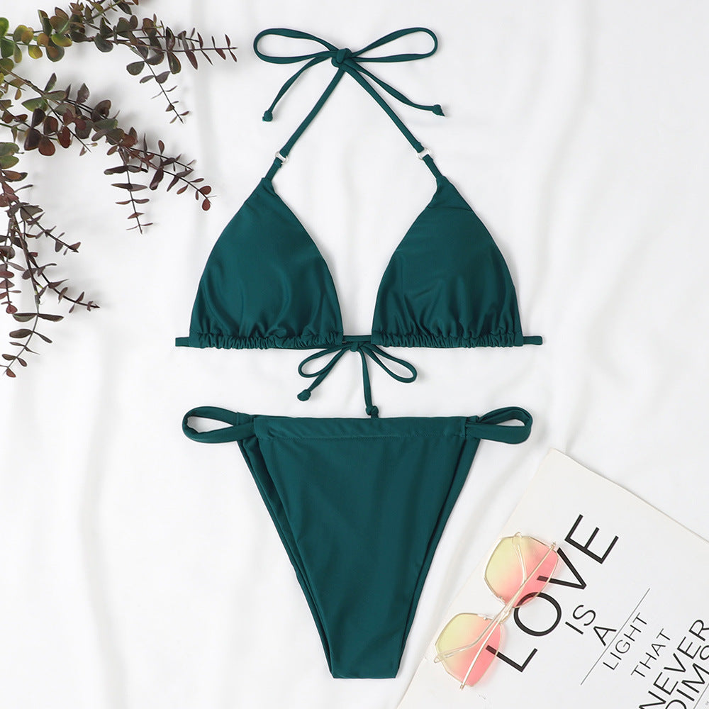 Dame Minimalistisk Trekant-Bikini-Sæt Stilla