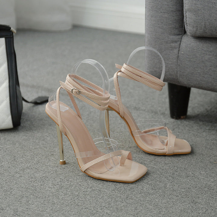 Dame High Heel Sandaler med gennemsigtige remme og elegant fodåbning Stilla