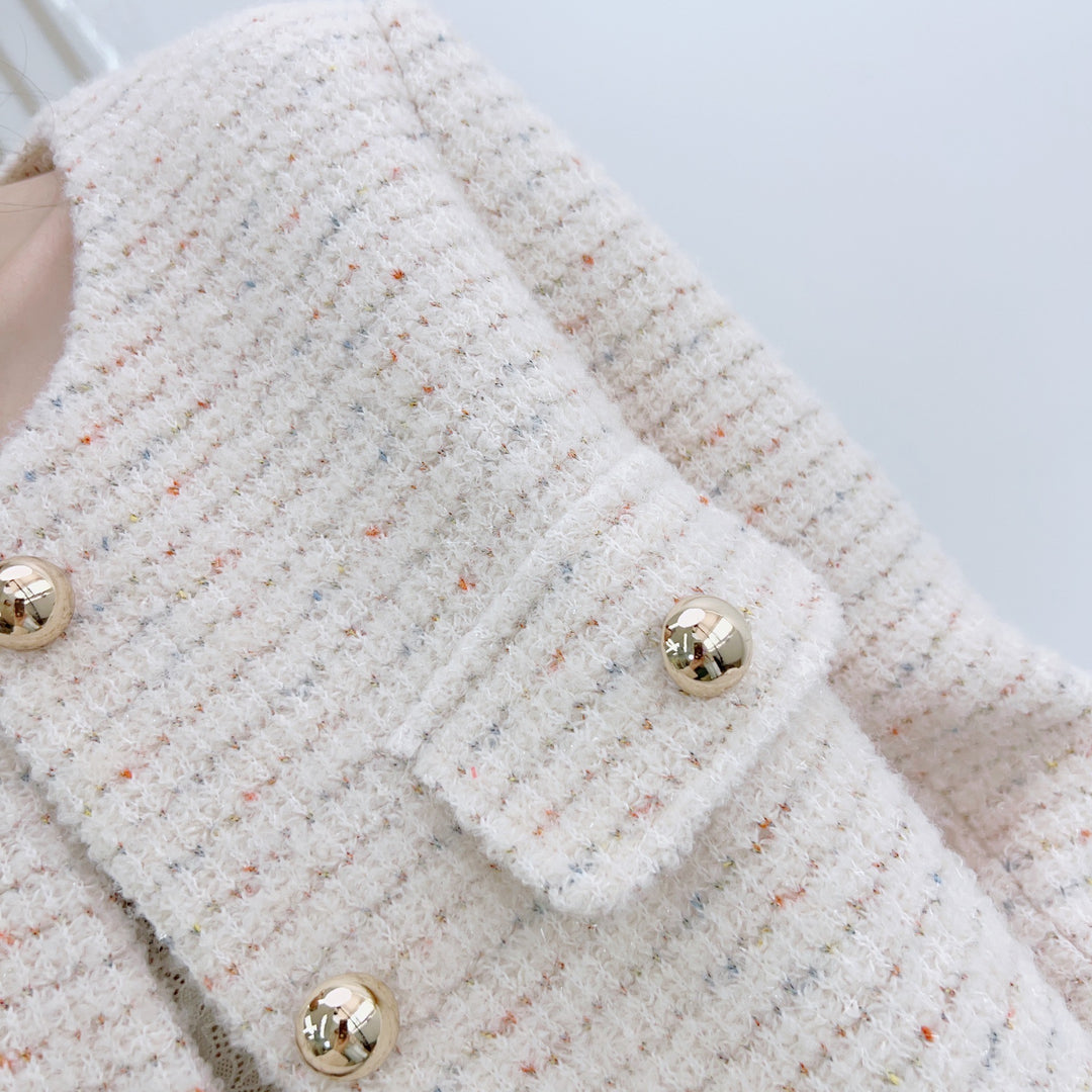 Dame Tweed-jakke med elegant knap-design og moderigtige lommer Stilla