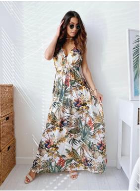 Dame maxikjole med floraltryk Stilla