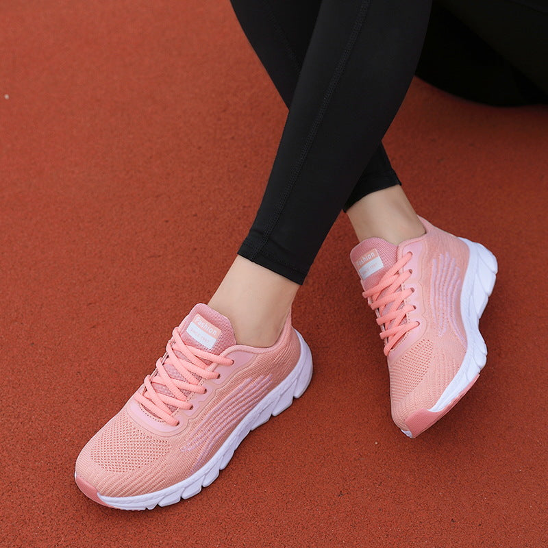 Dame nan åndbar let strik sneakers med viskoelastisk komfort sål Skovae