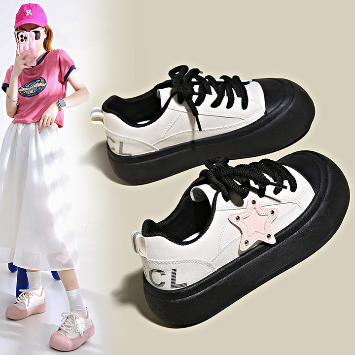 Dame Chunky Sneakers med unik stjerne-applikation og behagelig dæmpningsteknologi Stilla