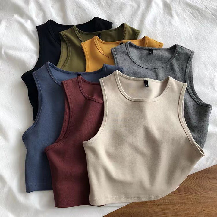 Dame crop top lavet af åndbart materiale med en figursyet pasform