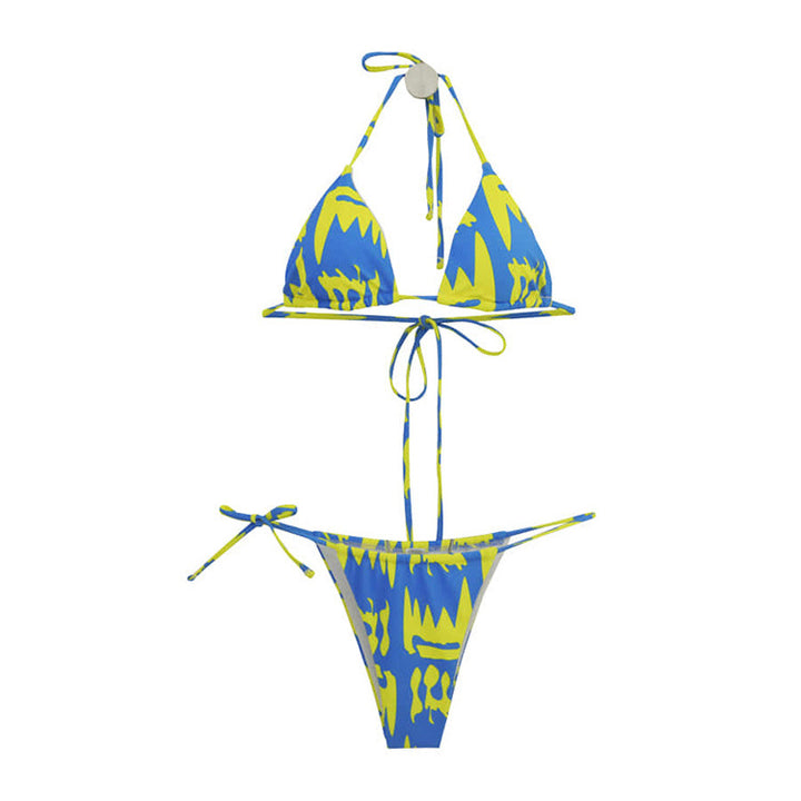 Dame stilfuld tryk trekant-bikini-sæt Stilla