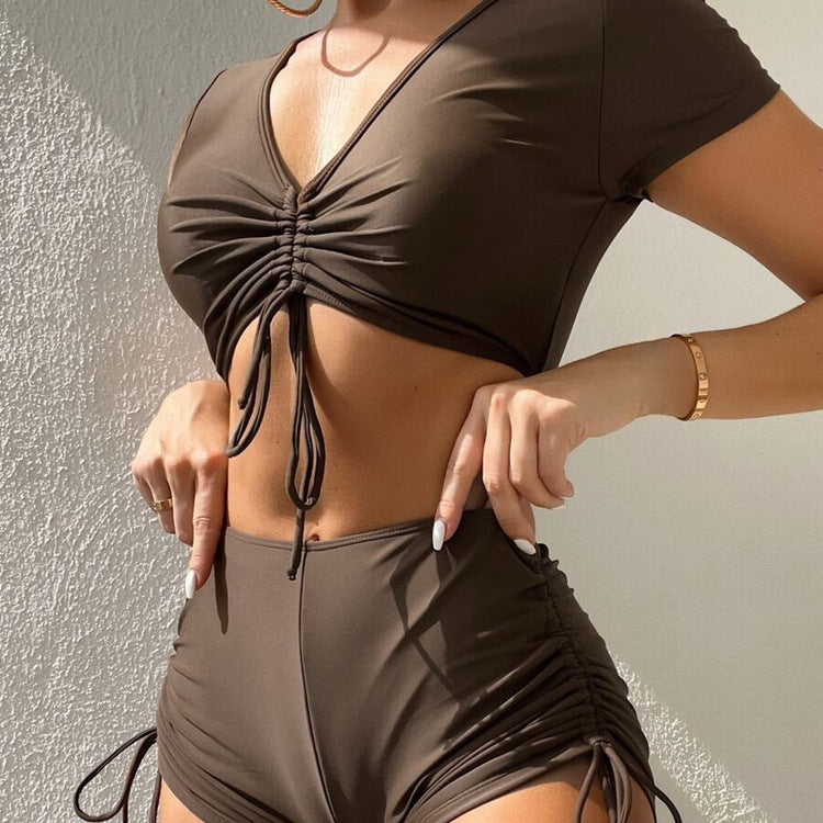 Dame To-delt Bikiniset med justerbare volangdetaljer Skovae