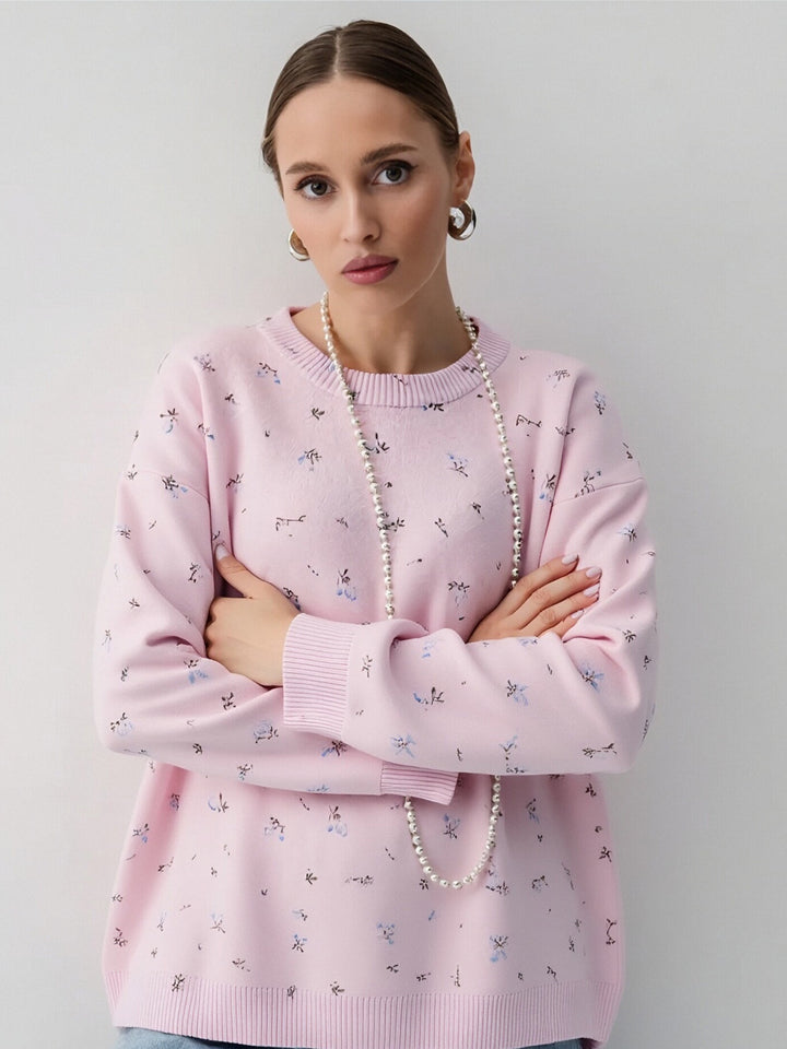 Kvinders casual sweatshirt med blomsterdesign og oversized pasform Stilla