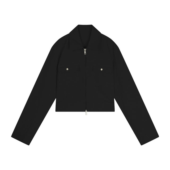 Dame cropped Utility-jakke med praktiske lommer og moderne lynlås Stilla
