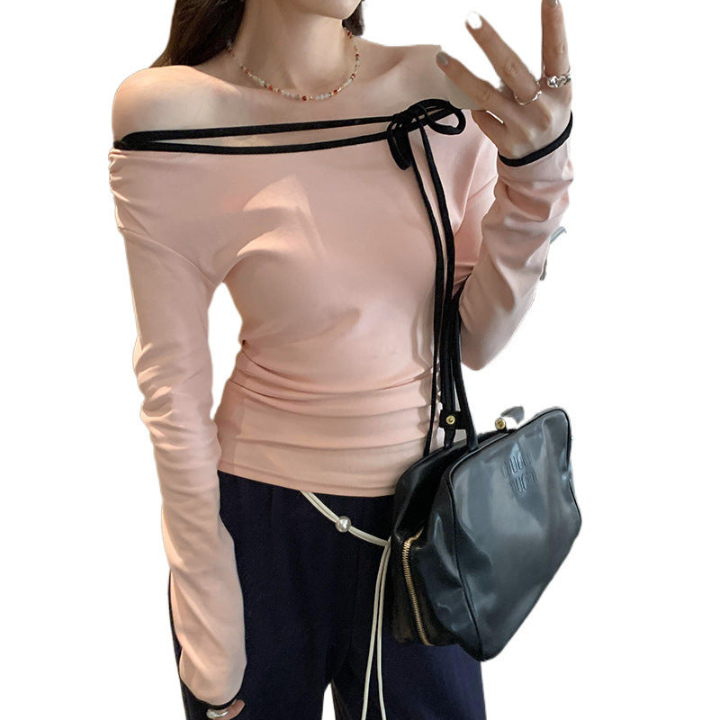 Dame Off-Shoulder Langærmet Top med justerbare stropper Stilla